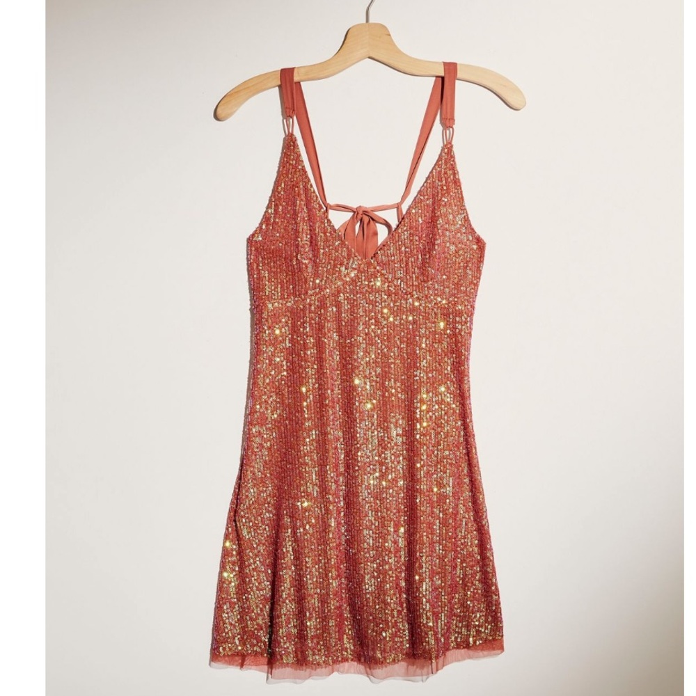 Free people sequin gold rush dress